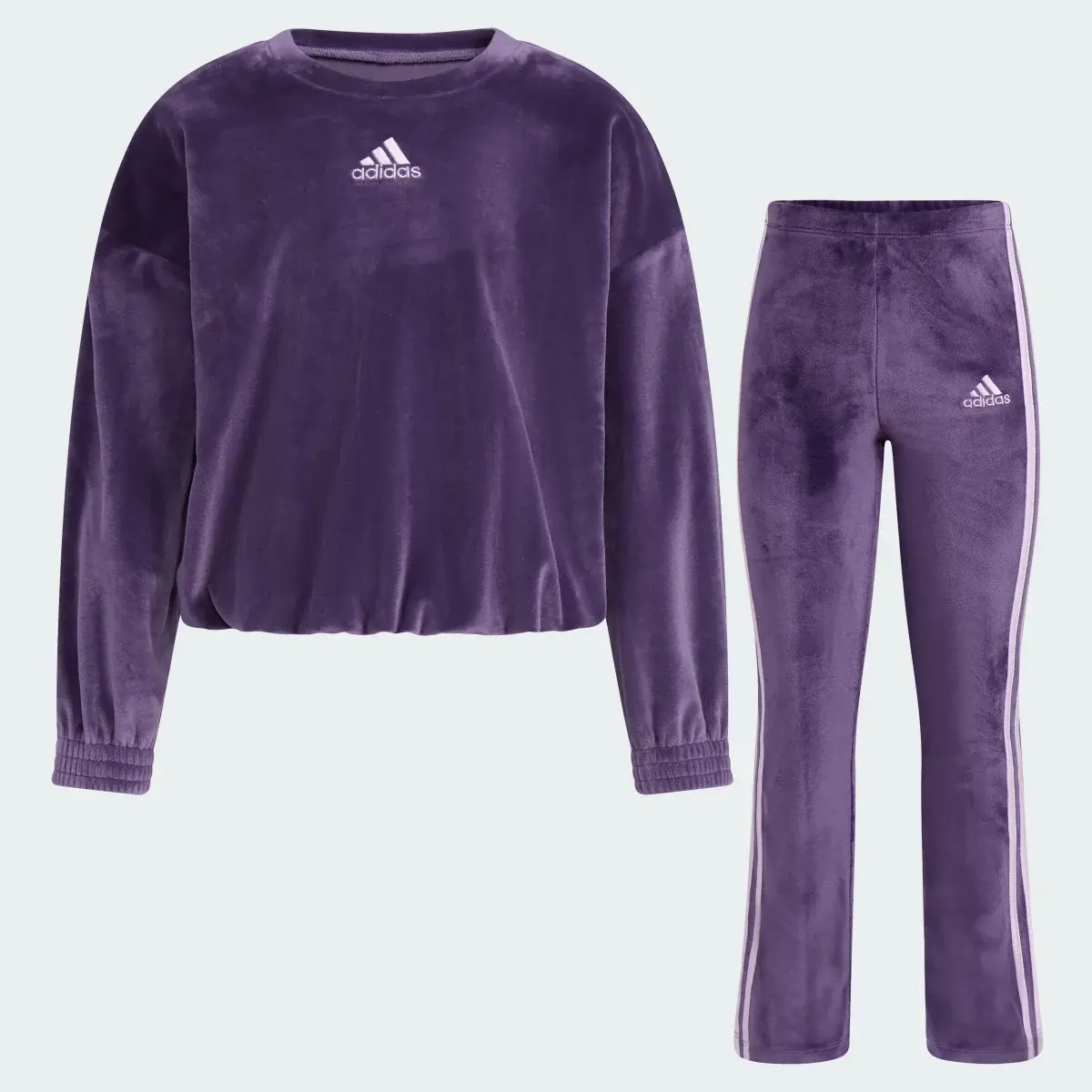 Adidas Two-Piece Crewneck Velour Set. 3