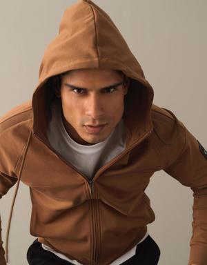 Kapüşonlu Pamuklu Slim Fit Fermuarlı Sweatmont