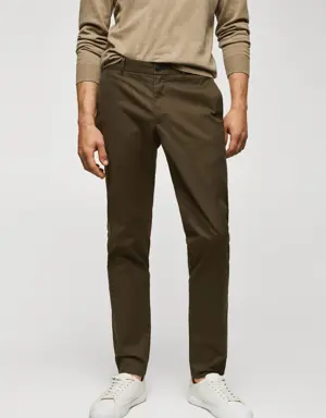 Slim fit serge chino trousers