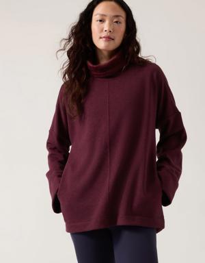 Cozy Karma Funnel Neck Sweatshirt red