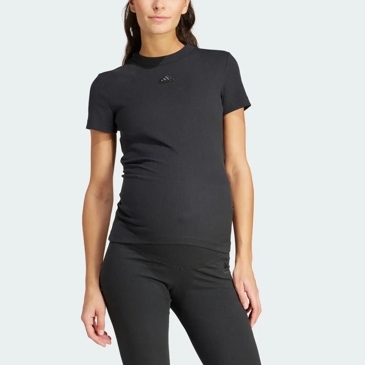 Adidas Ribbed Fitted T-Shirt (Maternity). 1