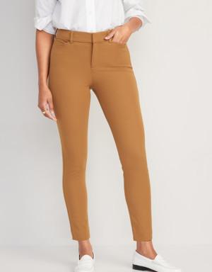 High-Waisted Pixie Skinny Ankle Pants brown