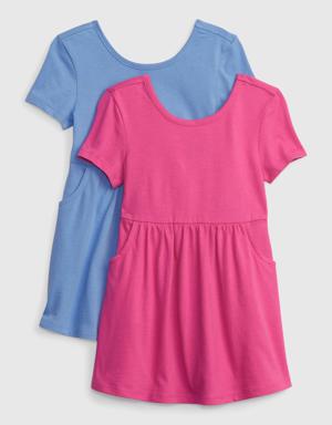 Toddler Organic Cotton Mix and Match Skater Dress (2-Pack) pink