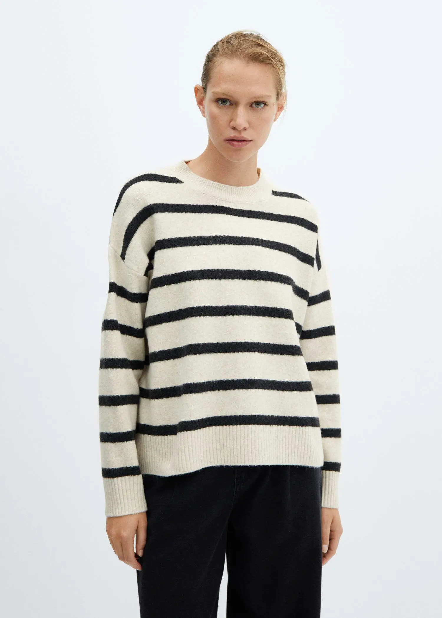 Mango Round-neck striped sweater. 1