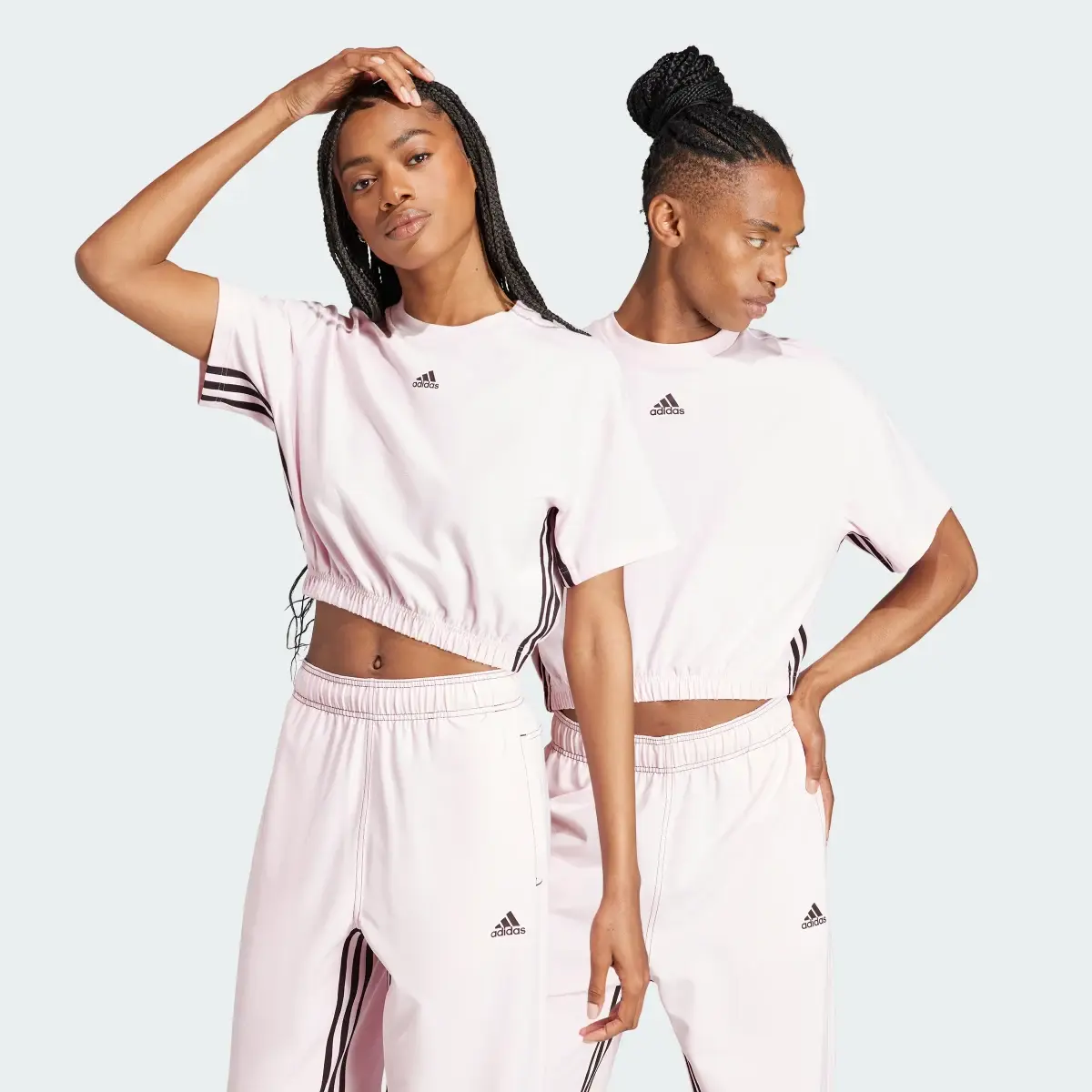 Adidas Dance 3-Stripes Crop Tee. 1