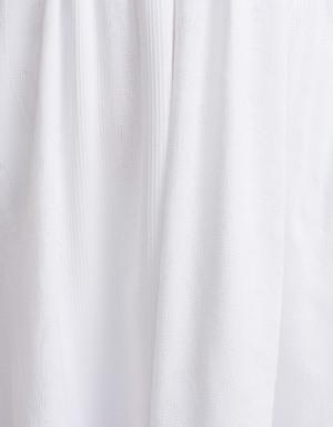 Beyaz Cut-Out Detaylı Maxi Elbise