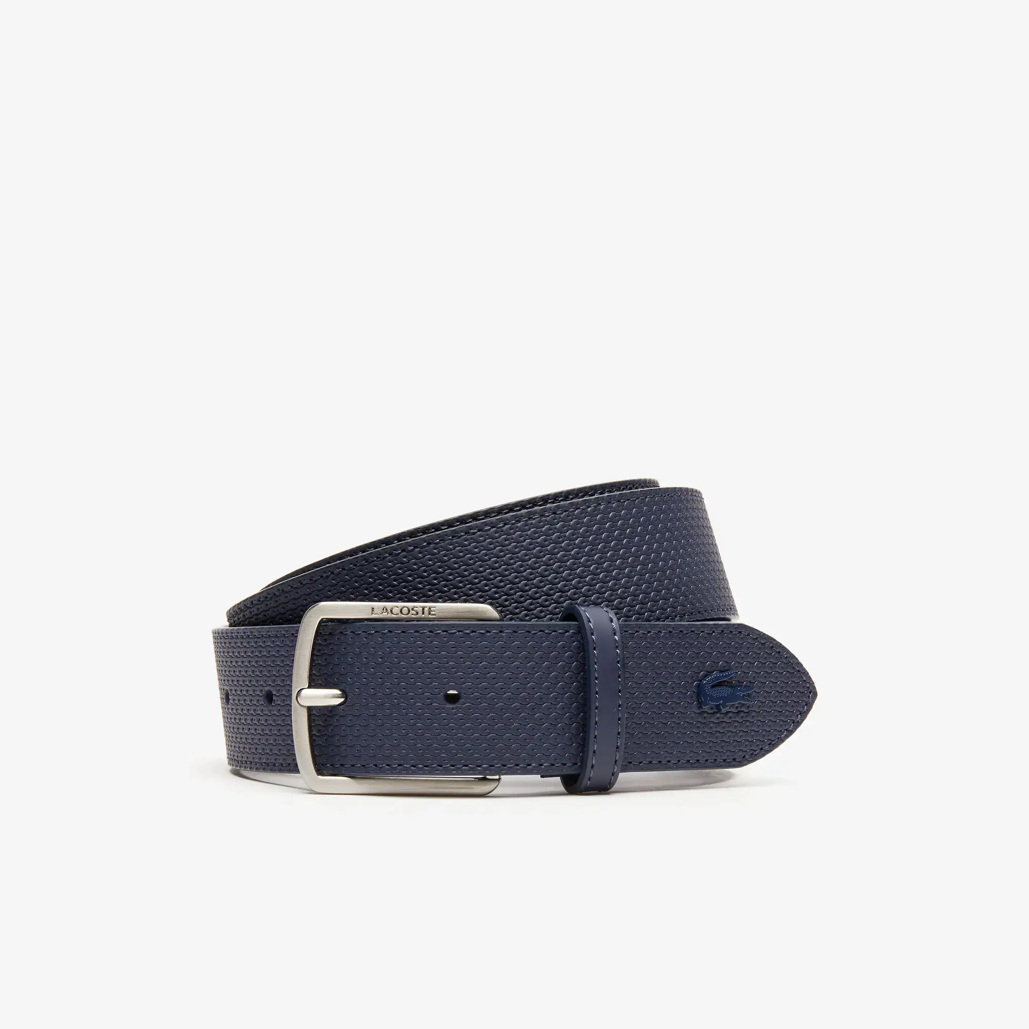 Lacoste Ceinture en cuir texturé à boucle gravée Lacoste. 1 Lacoste Ceinture en cuir texturé à boucle gravée Lacoste. 1