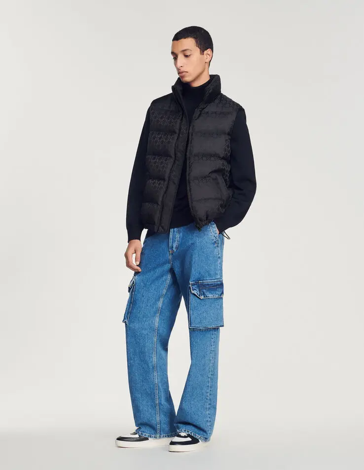 Sandro Sleeveless padded Sandro logo jacket. 1