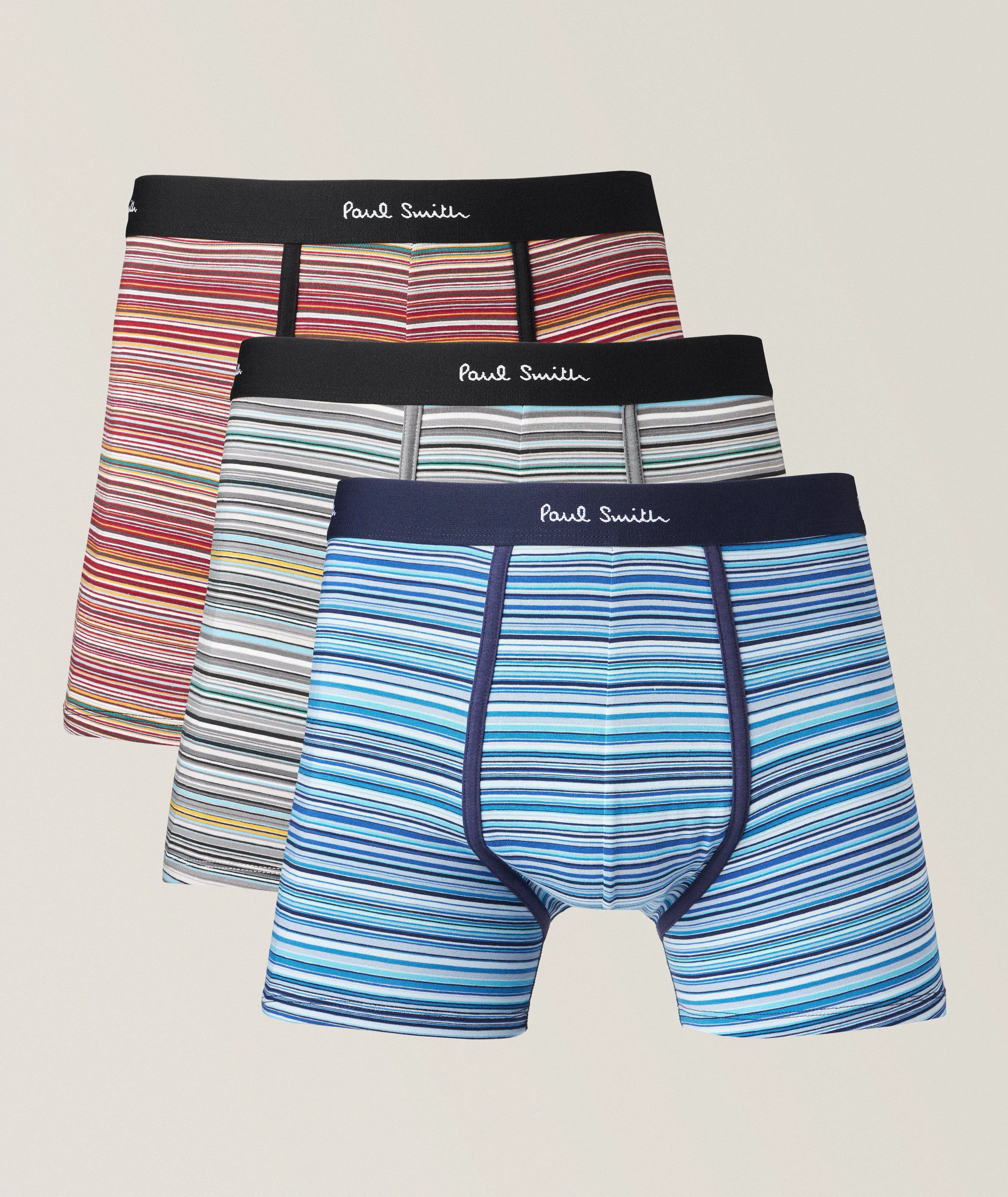 Harry Rosen 3 Pack Signature Stripe Stretch-Cotton Long Trunks. 1