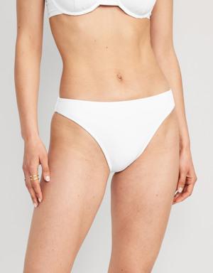 Old Navy High-Waisted French-Cut Ribbed Bikini Swim Bottoms white