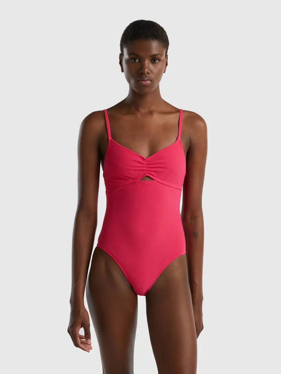 Benetton one-piece terry-look swimsuit in econyl®. 1