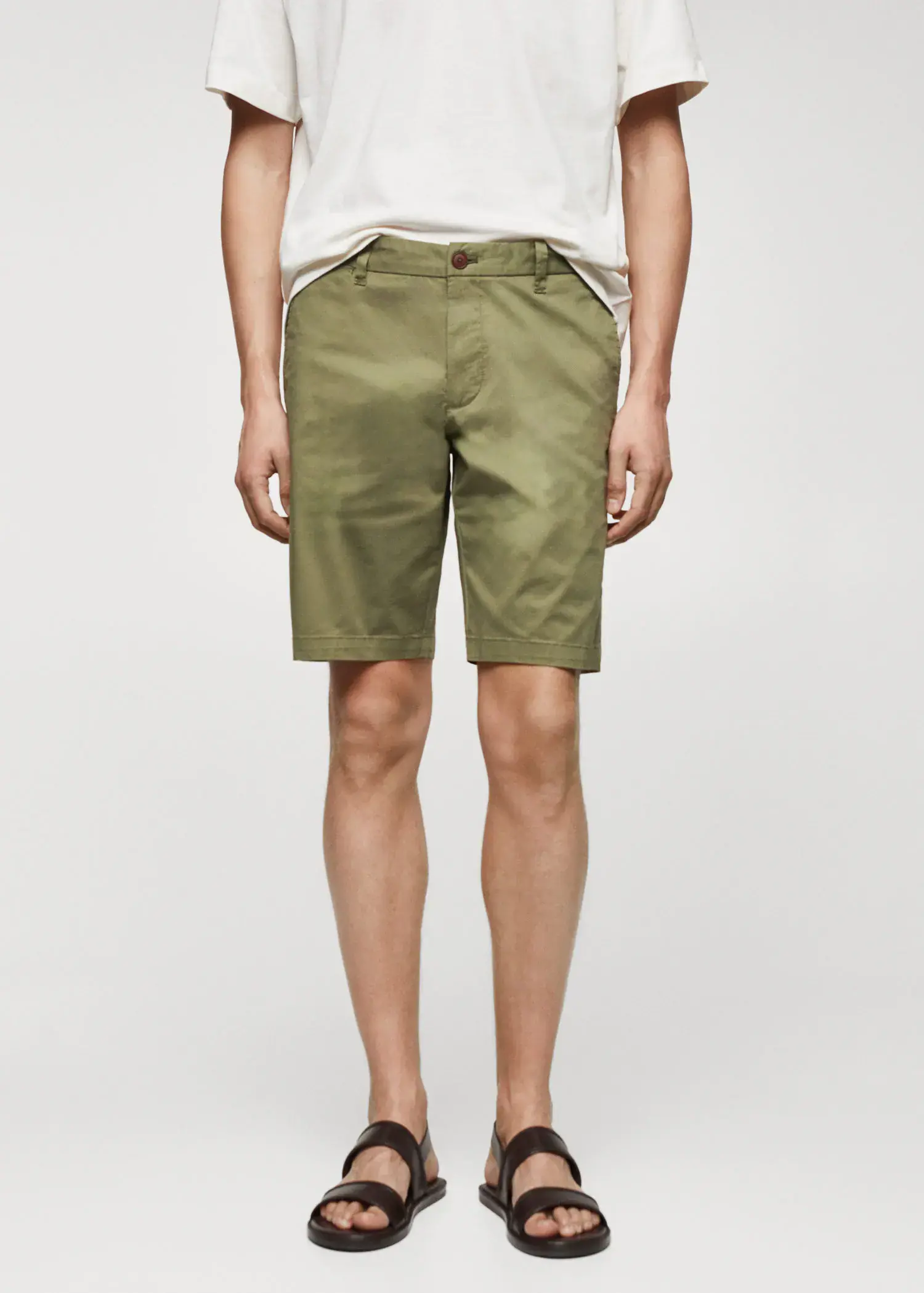 Mango Slim-fit chino cotton bermuda shorts. 2