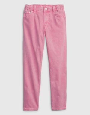 Gap Kids High-Rise Barrel Jeans with Washwell pink