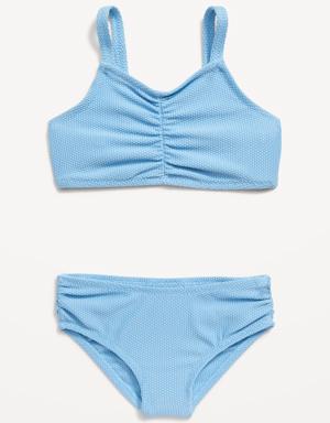 Side-Ruched Bikini Swim Set for Toddler & Baby blue
