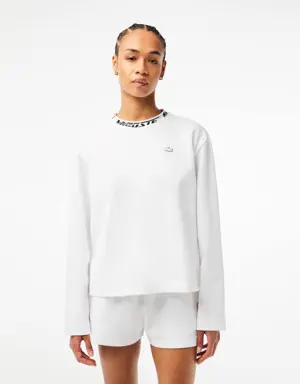 Lacoste T-shirt oversize da donna con logo sul colletto Lacoste