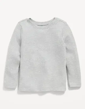 Unisex Solid Long-Sleeve Thermal-Knit T-Shirt for Toddler gray