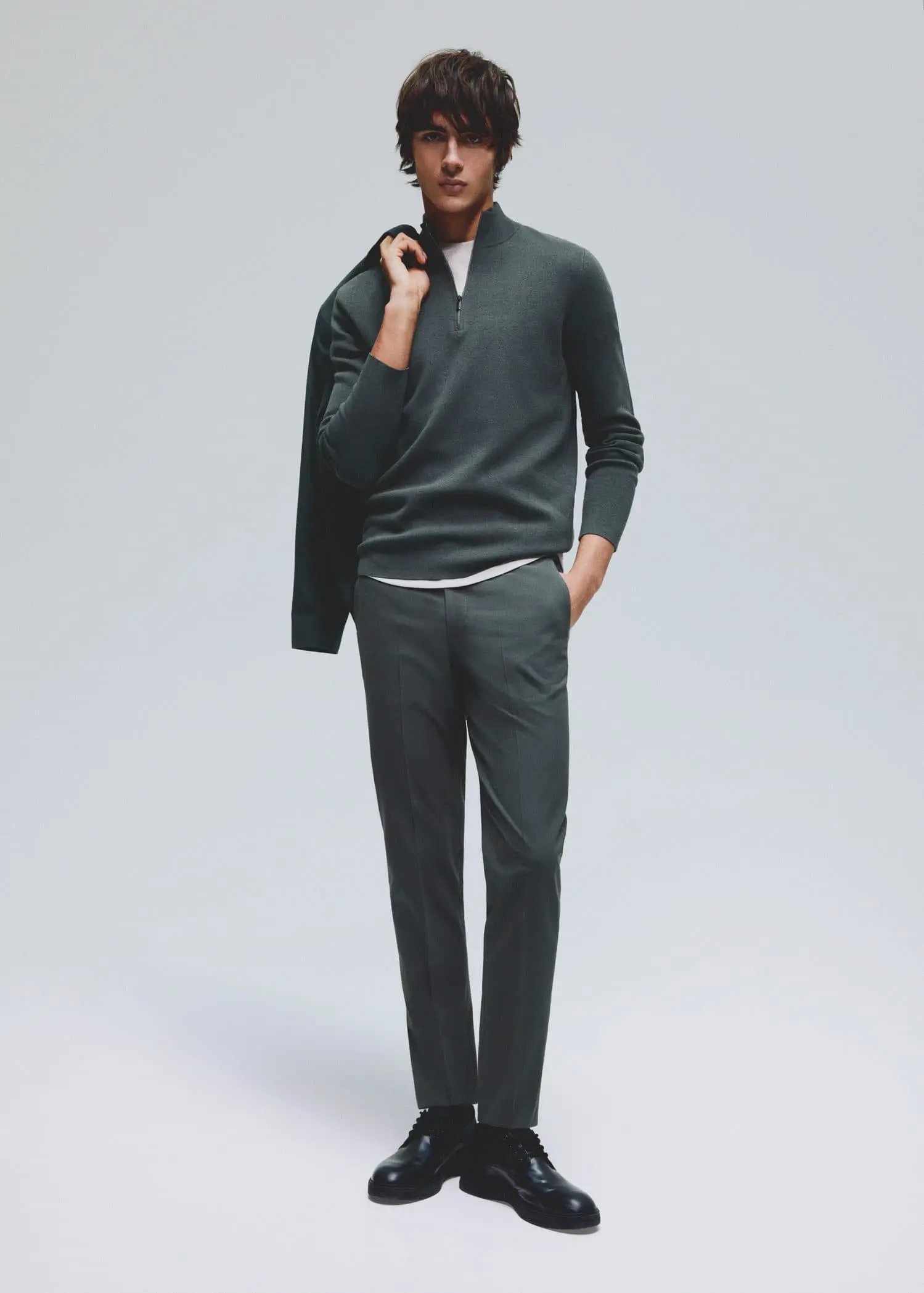 Mango Slim fit wool suit trousers. 1