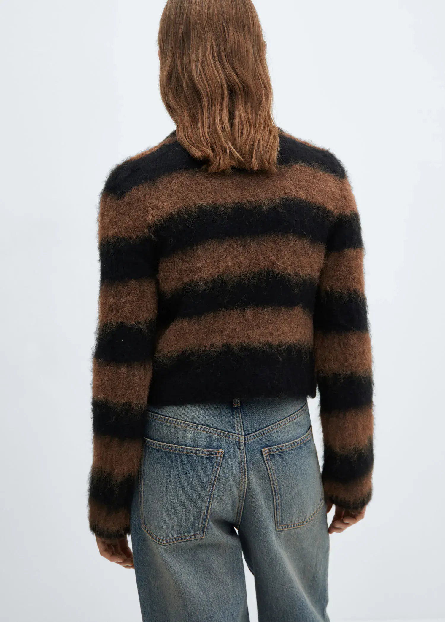 Mango Faux fur knit sweater. 3