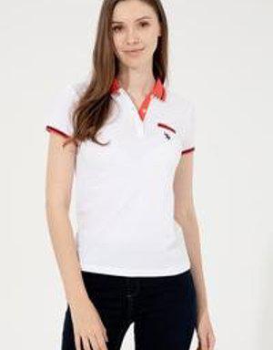 Kadın Beyaz Polo Yaka T-Shirt