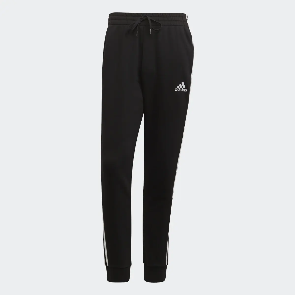 Adidas Essentials Fleece Tapered Cuff 3-Streifen Hose. 1