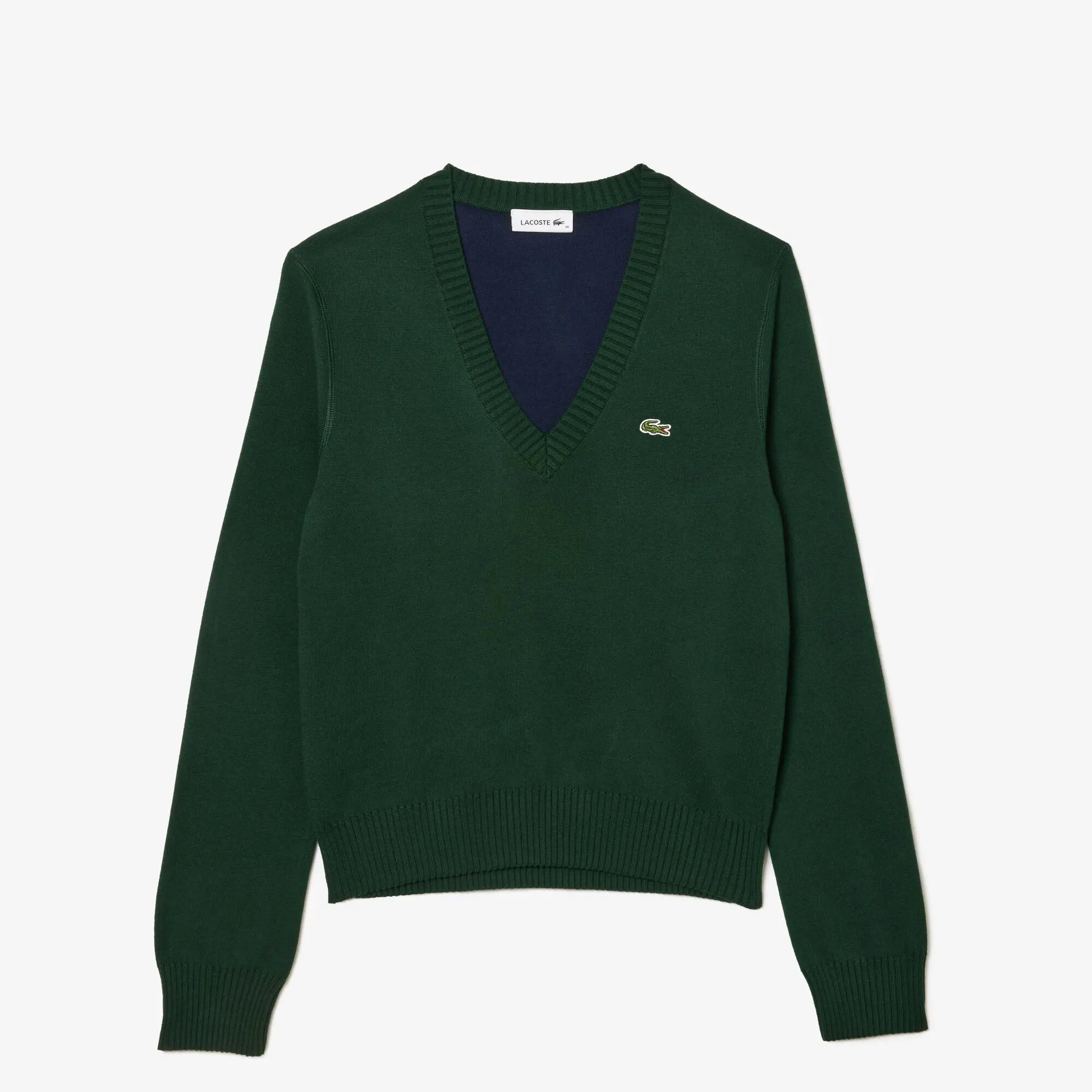 Lacoste Pullover con scollo a V in cotone double face. 2 Lacoste Pullover con scollo a V in cotone double face. 2