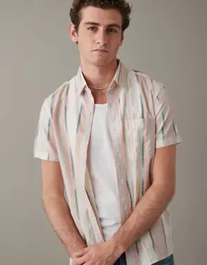 Striped Button-Up Resort Shirt