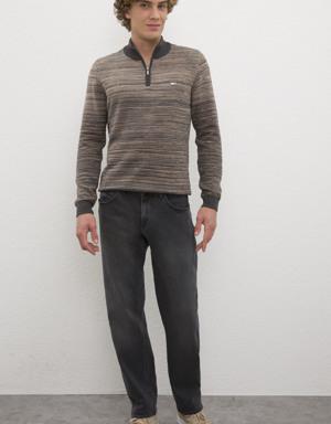 Erkek Gri Denim Pantolon