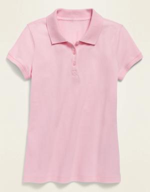 Uniform Pique Polo Shirt for Girls pink