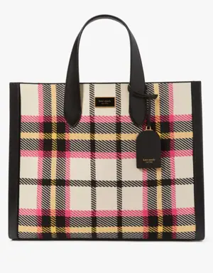 Manhattan Museum Plaid Jacquard Large Tote