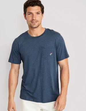 Soft-Washed Crew-Neck Graphic-Pocket T-Shirt for Men multi