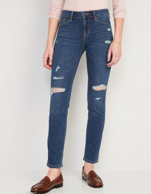 Old Navy Mid-Rise Power Slim Straight Jeans blue