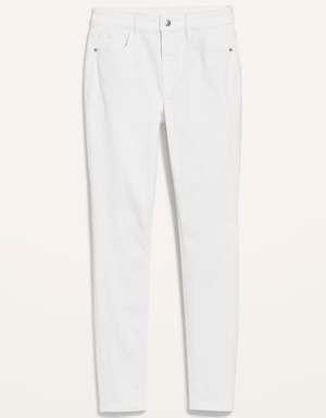 High-Waisted Rockstar Super Skinny White Jeans for Women white