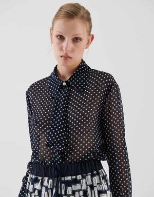 Polka Dot Sheer Black Blouse