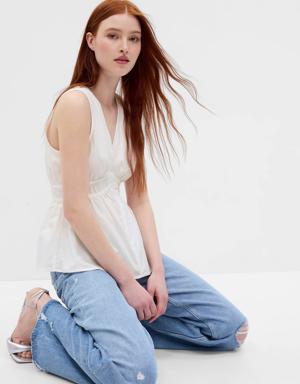 Gap Cinched Waist Tank Top white