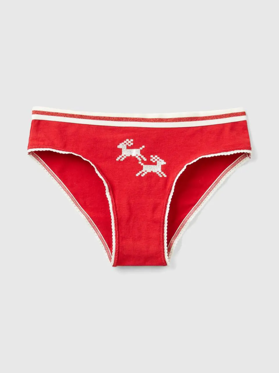 Benetton reindeer briefs with lurex. 1