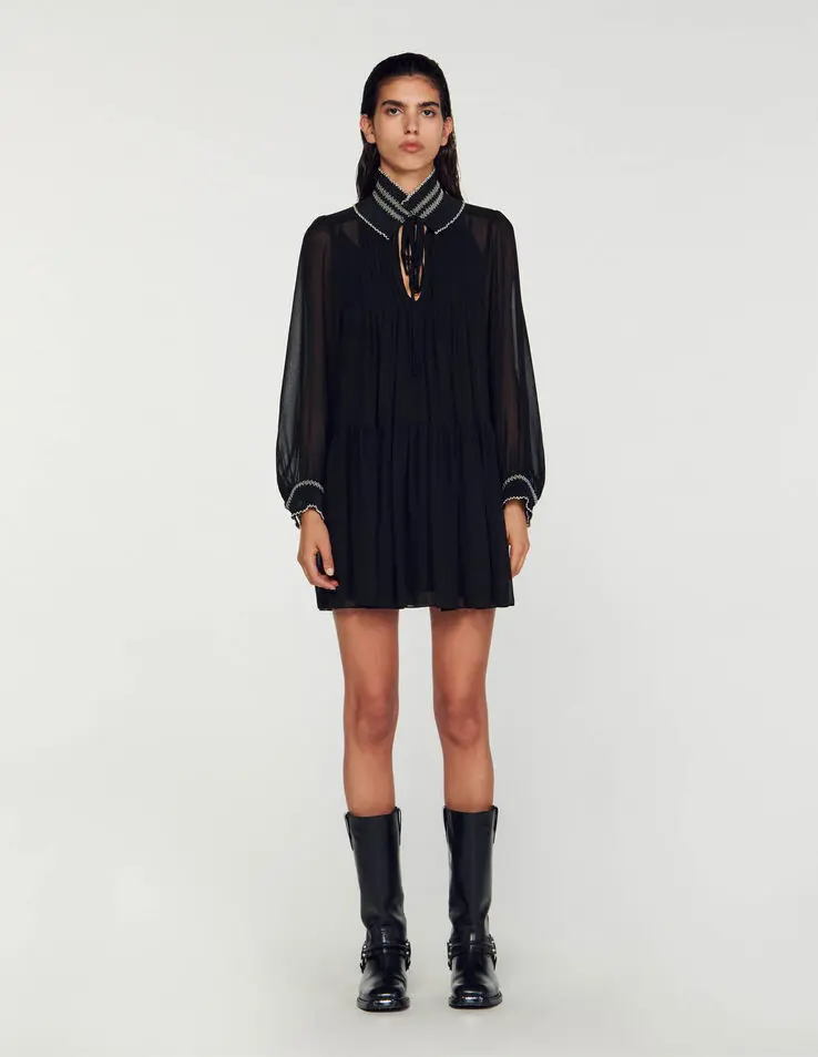 Sandro Billowy chiffon dress Login to add to Wish list. 1