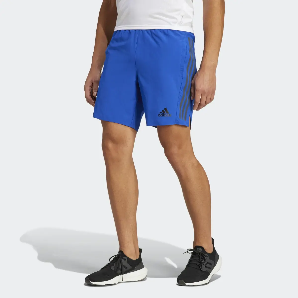 Adidas Run Icon Full Reflective 3-Stripes Shorts. 1