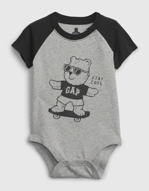 Baby 100% Organic Cotton Mix and Match Graphic Bodysuit black