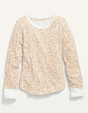Long-Sleeve Thermal-Knit T-Shirt for Girls white