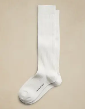 Ribbed Trouser Sock white