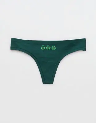 American Eagle Superchill St. Paddy's Day Cotton Thong Underwear. 1