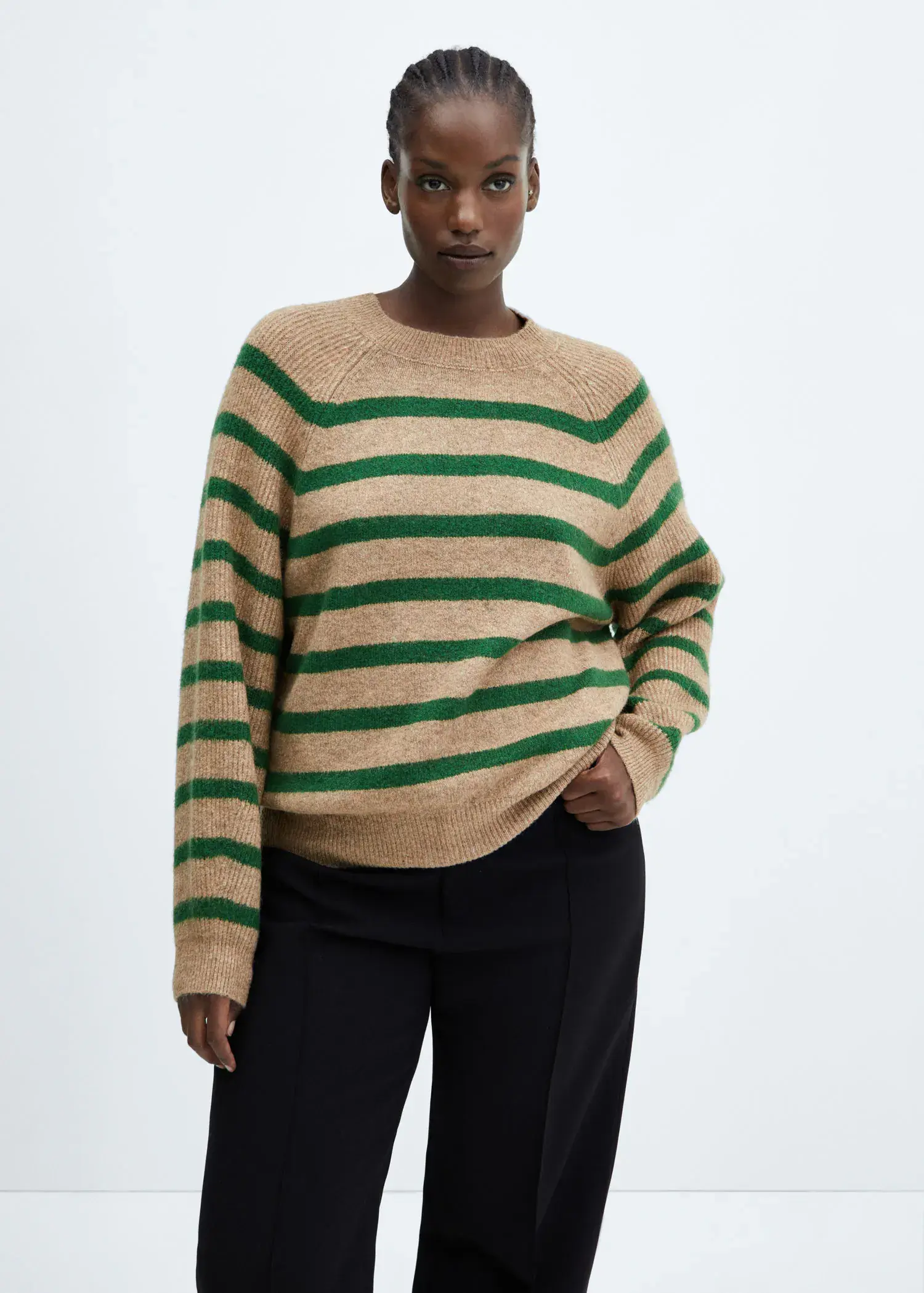 Mango Round-neck striped sweater. 1