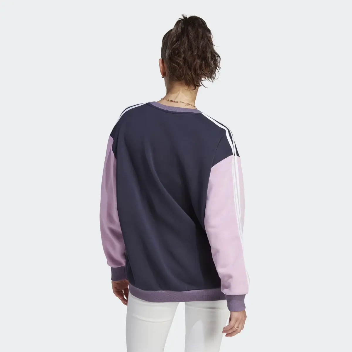 Adidas Essentials 3-Stripes Oversized Fleece Sweatshirt. 3