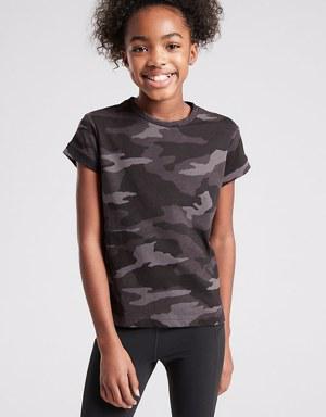 Girl Black Camo Daily Tee
