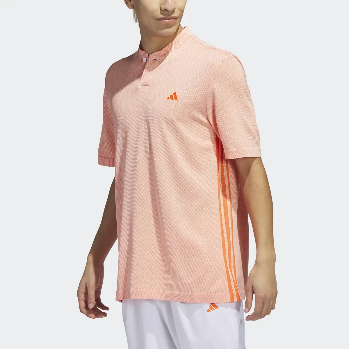 Adidas Made To Be Remade Henry Neck Seamless Golf Shirt. 1