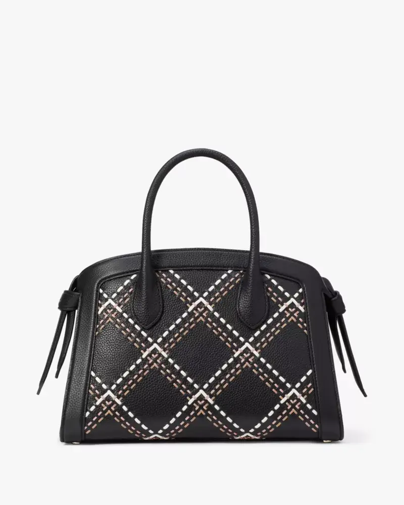 Kate Spade Knott Plaid Stitched Medium Zip-top Satchel. 1