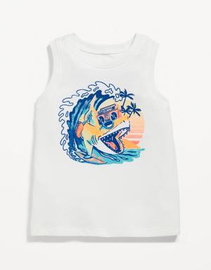 Graphic Tank Top for Toddler Boys white
