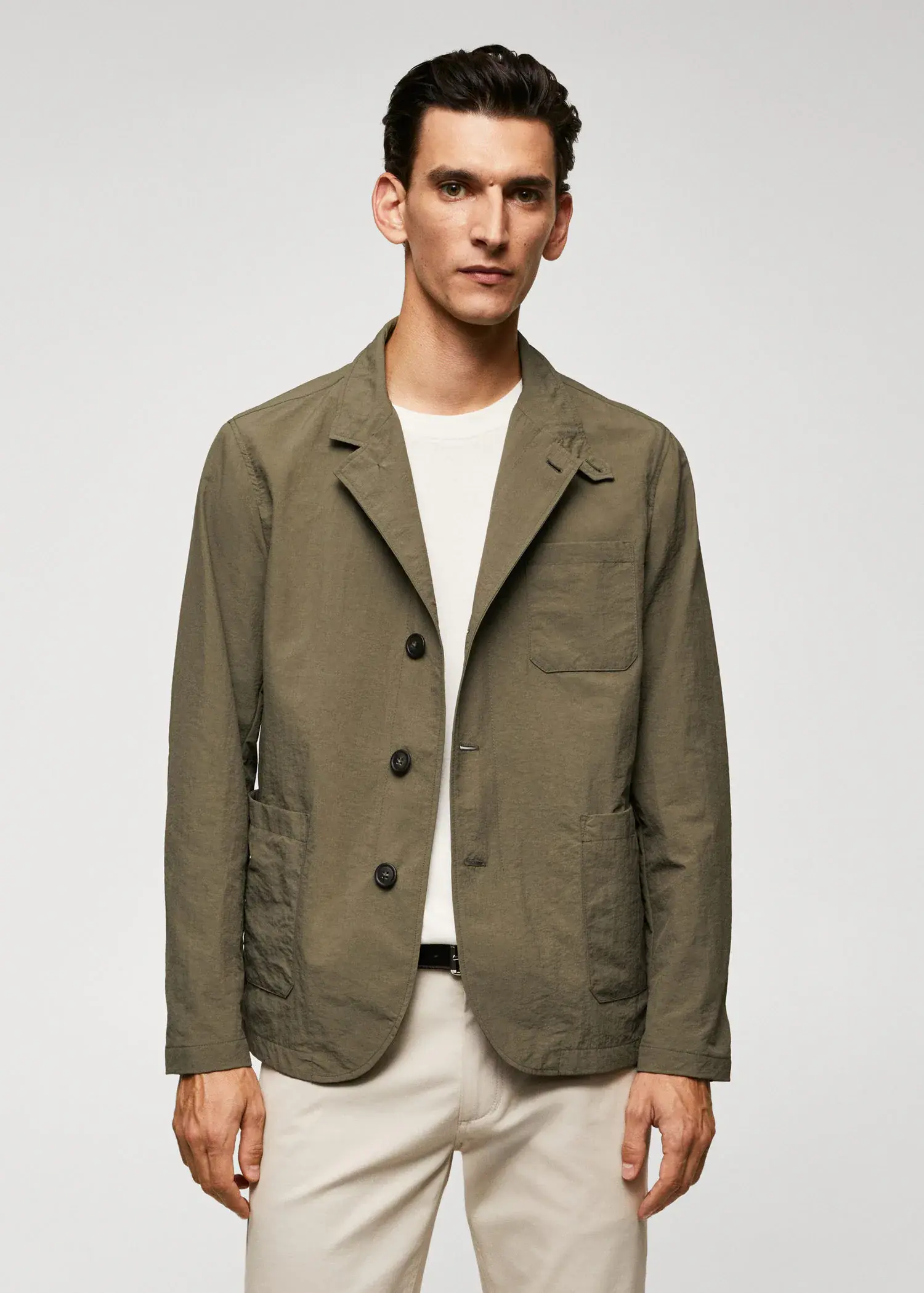 Mango Water-repellent jacket with pockets. 1