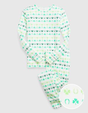 Kids 100% Organic Cotton Lucky PJ Set white