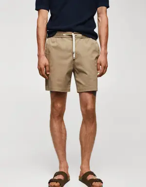 Mango Cotton shorts with drawstring